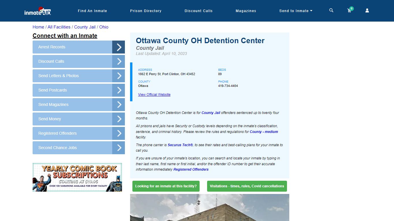 Ottawa County OH Detention Center - Inmate Locator - Port Clinton, OH